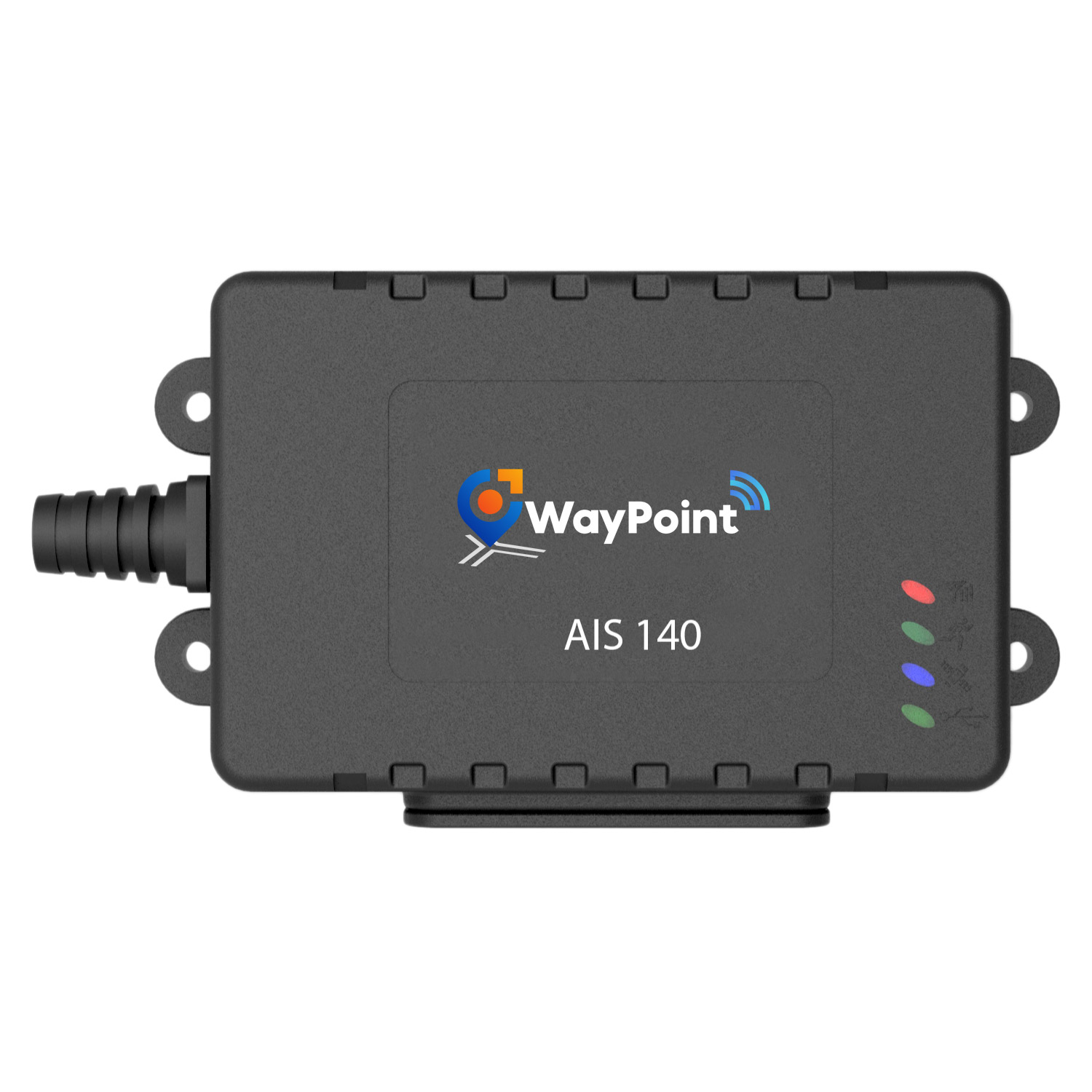 WayPointGPS AIS 140 certified 4G GPS tracker front view for commercial vehicles and fleet management